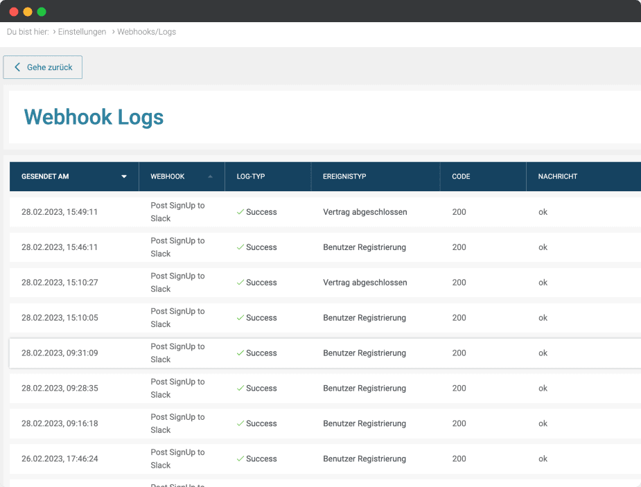 Webhook Logs