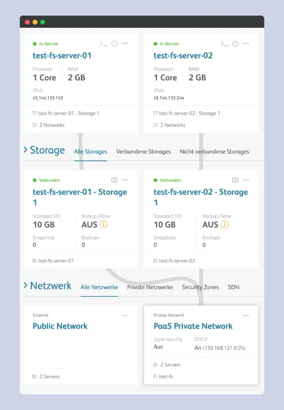 gridFS Zweiten Server erstellen und mit PaaS verbinden