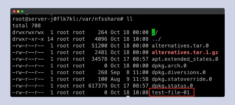 gridFS Testfile in Verzeichnis erstellen