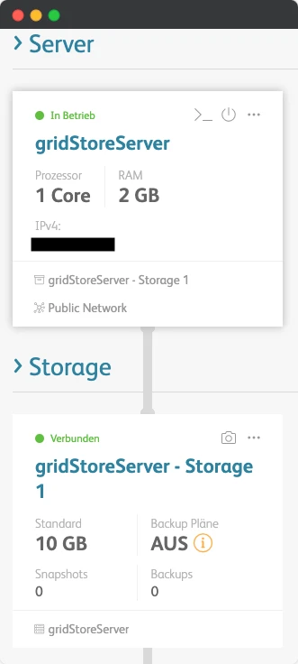 gridStore Server erstellen