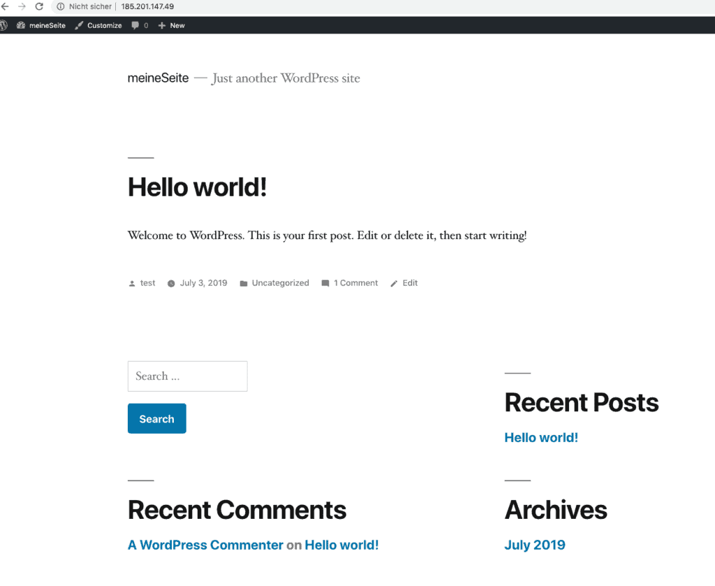 Wordpress Startseite