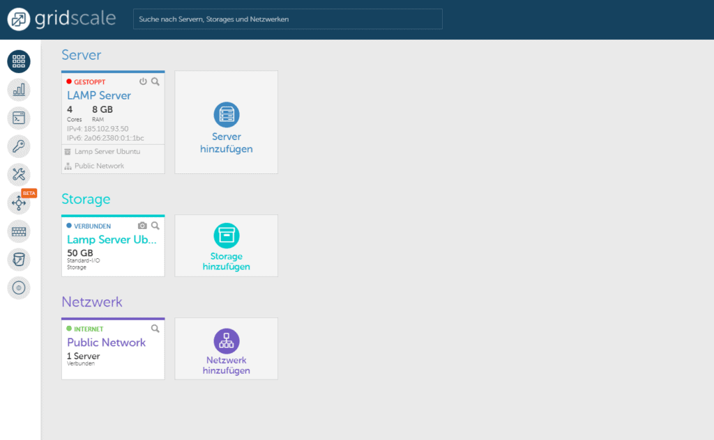 gridscale Dashboard